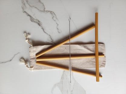 Kit de Pailles Réutilisables en Bambou – Écologiques & Naturelles | Bambush